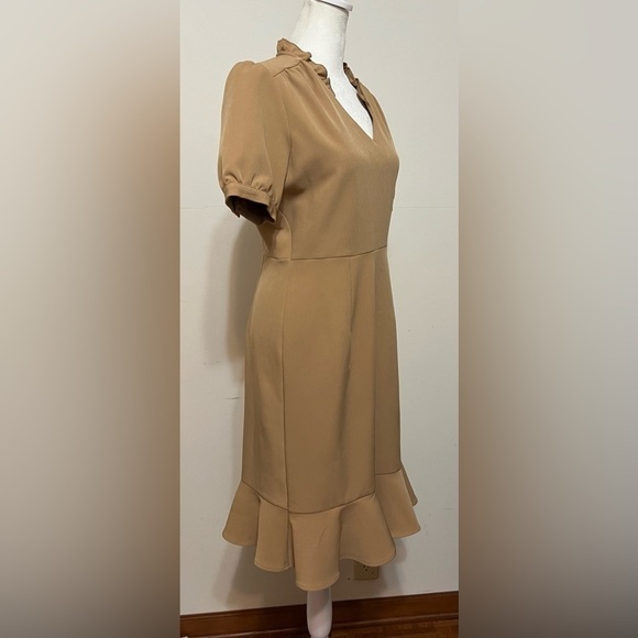 Nanette Lepore Nolita Stretch Sheath Dress V-Neck Ruffle Puff Sleeve Size 4 NWT - Picture 4 of 15